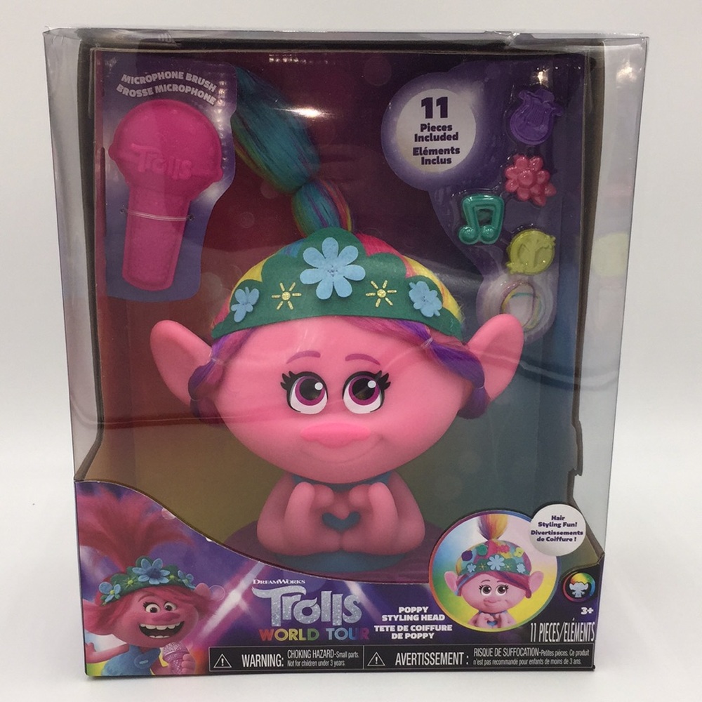 DreamWorks Trolls World Tour Poppy Styling Head Doll with Accessories